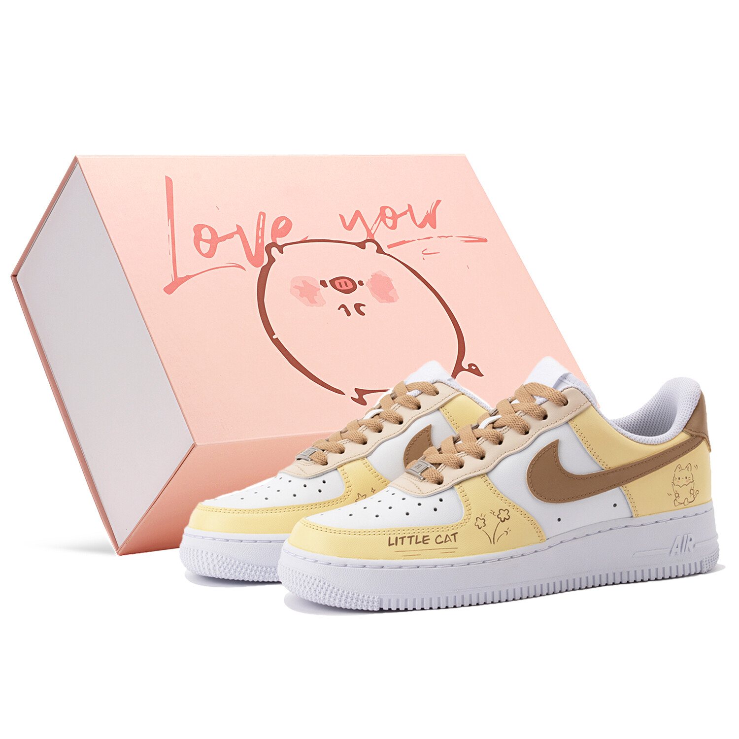 

Кроссовки Nike Air Force 1 Skateboarding Shoes Women's Low-top Yellow/White, цвет White/Varsity Maize
