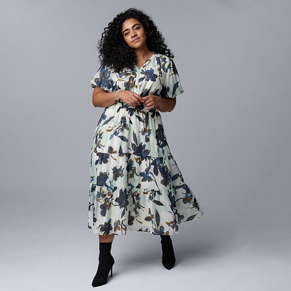 

Платье макси Plus size Simply Vera Vera Wang, Green Bl Multi Floral