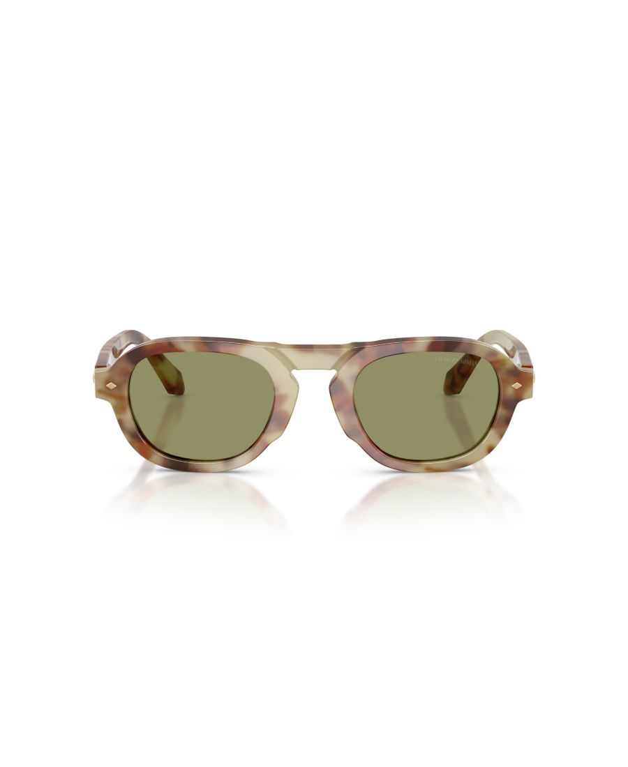 

Мужские прямоугольные солнцезащитные очки, AR8244 Giorgio Armani, Brown Mint Tortoise, Green