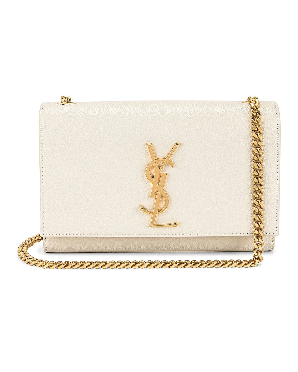 

Маленькая сумка-цепочка Kate с монограммой Saint Laurent, цвет Crema Soft