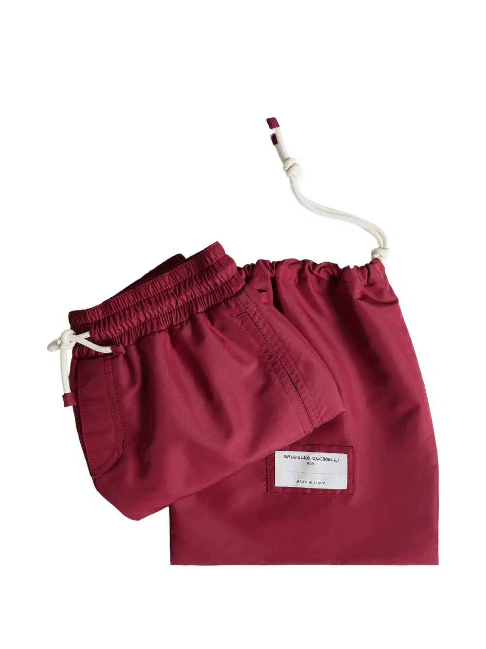 Нейлоновые плавательные шорты с логотипом Brunello Cucinelli Kids, красный — фото 3