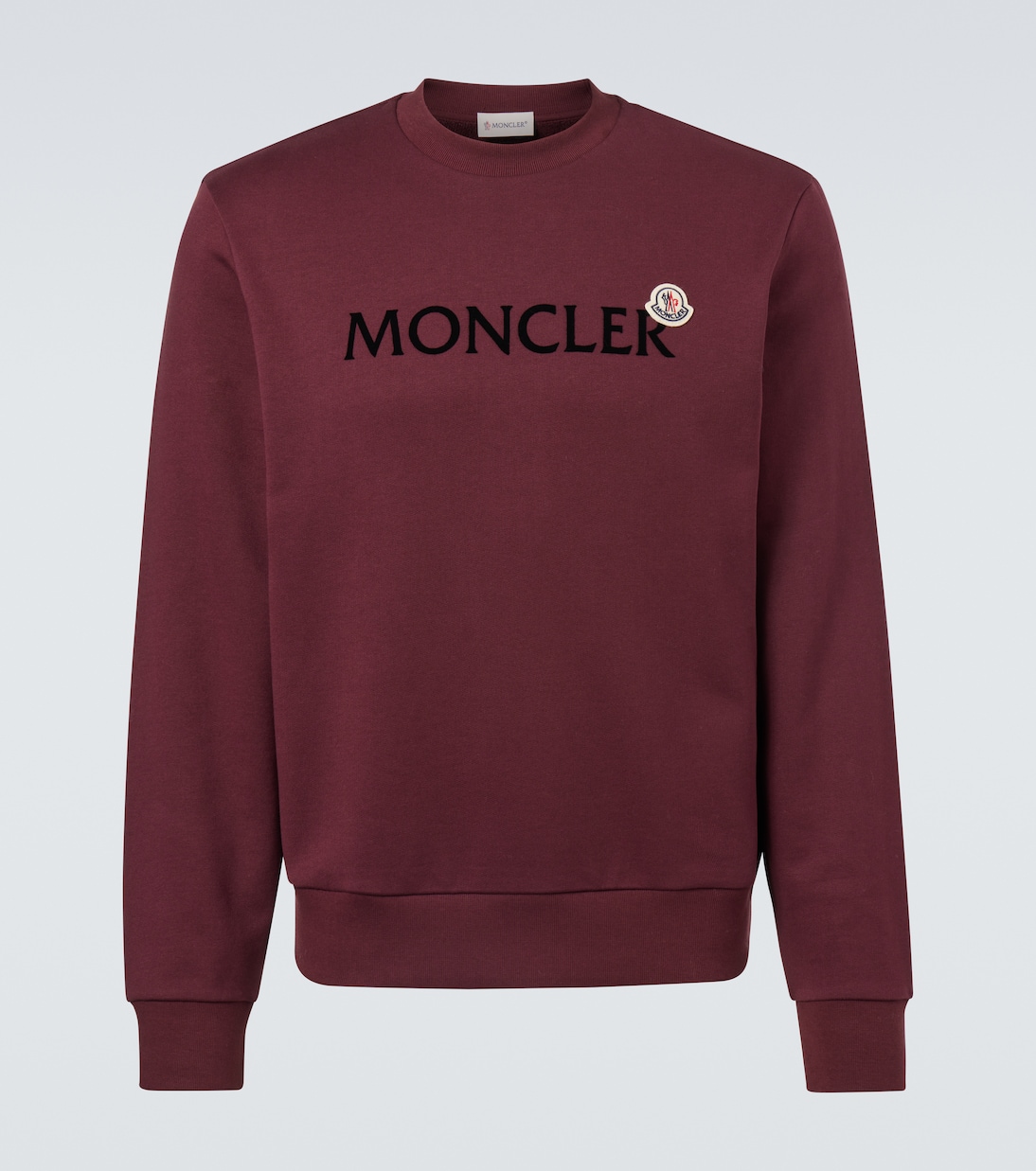 

Хлопковый джерси свитшот с логотипом Moncler, Goth Red