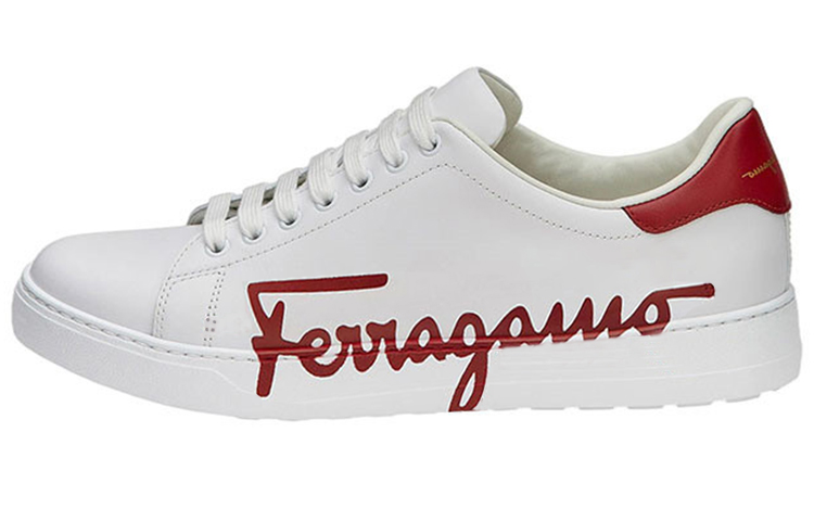 

Низкие стильные кроссовки для скейтбординга FERRAGAMO, мужские, белые, красные