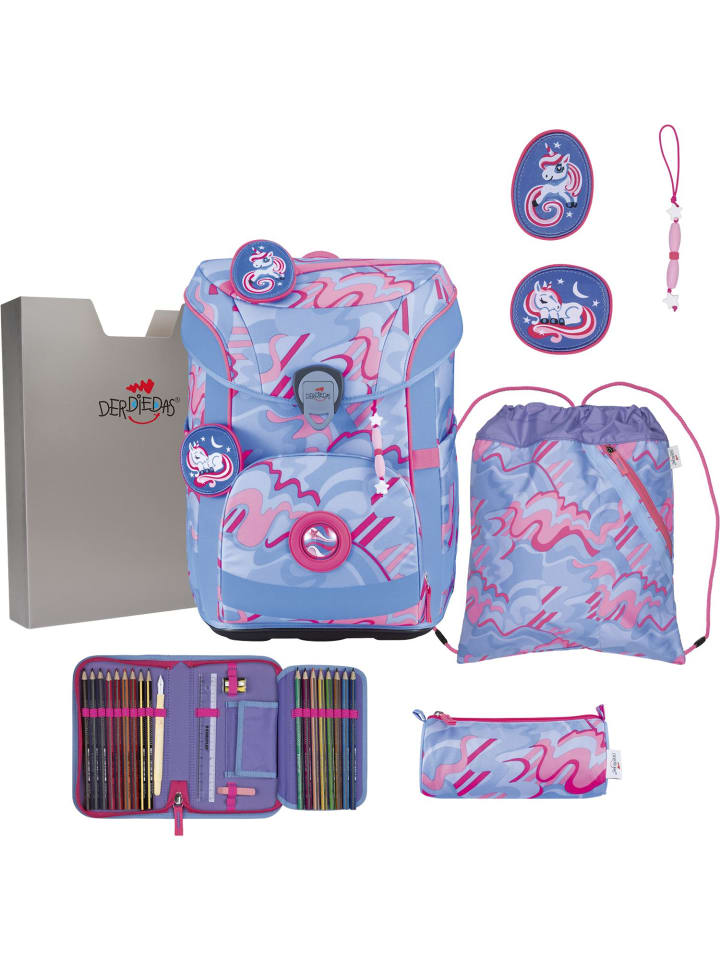

Набор школьных сумок Derdiedas, 5 предметов, ErgoFlex Easy Superflash Magic Unicorn, синий