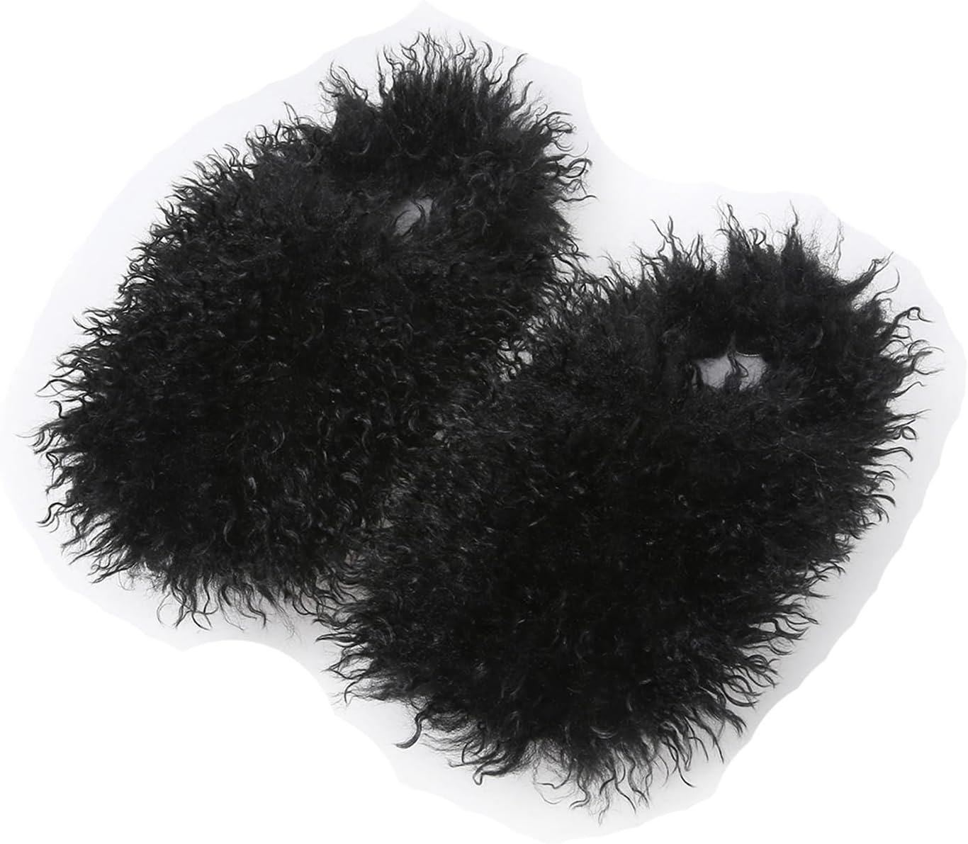 

Домашние тапочки YESBOR для женщин и мужчин из искусственного меха, пушистые и теплые, зимние, с плоской подошвой, черный