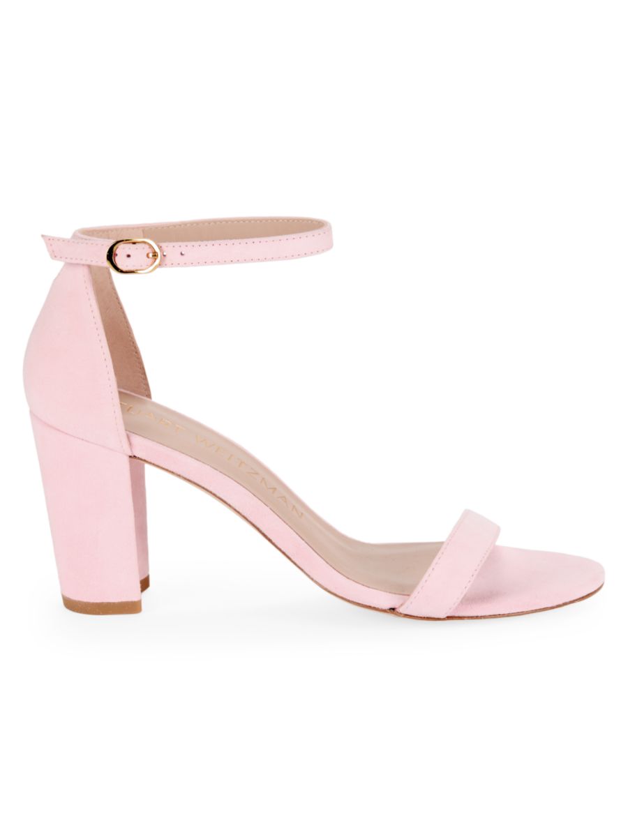 Сандалии из почти обнаженной кожи Stuart Weitzman, цвет Cotton Candy