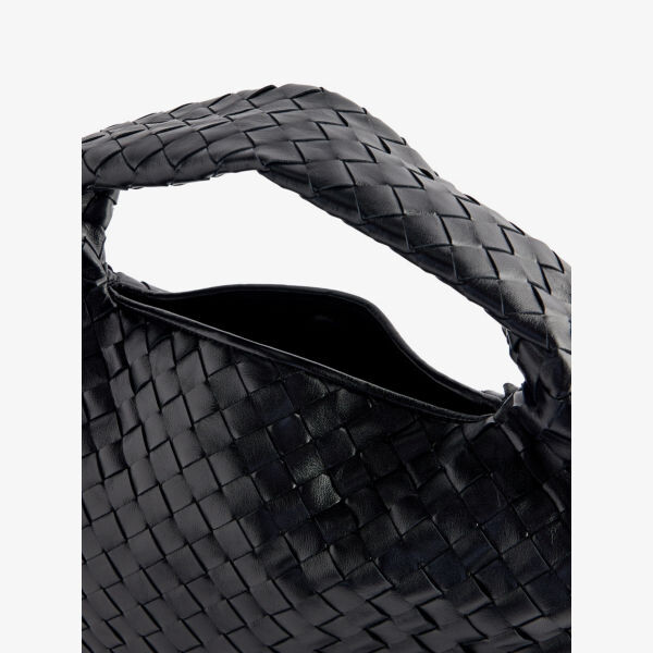 Сумка-Хобо из кожи Intrecciato-Weave среднего размера Bottega Veneta, черный — фото 4