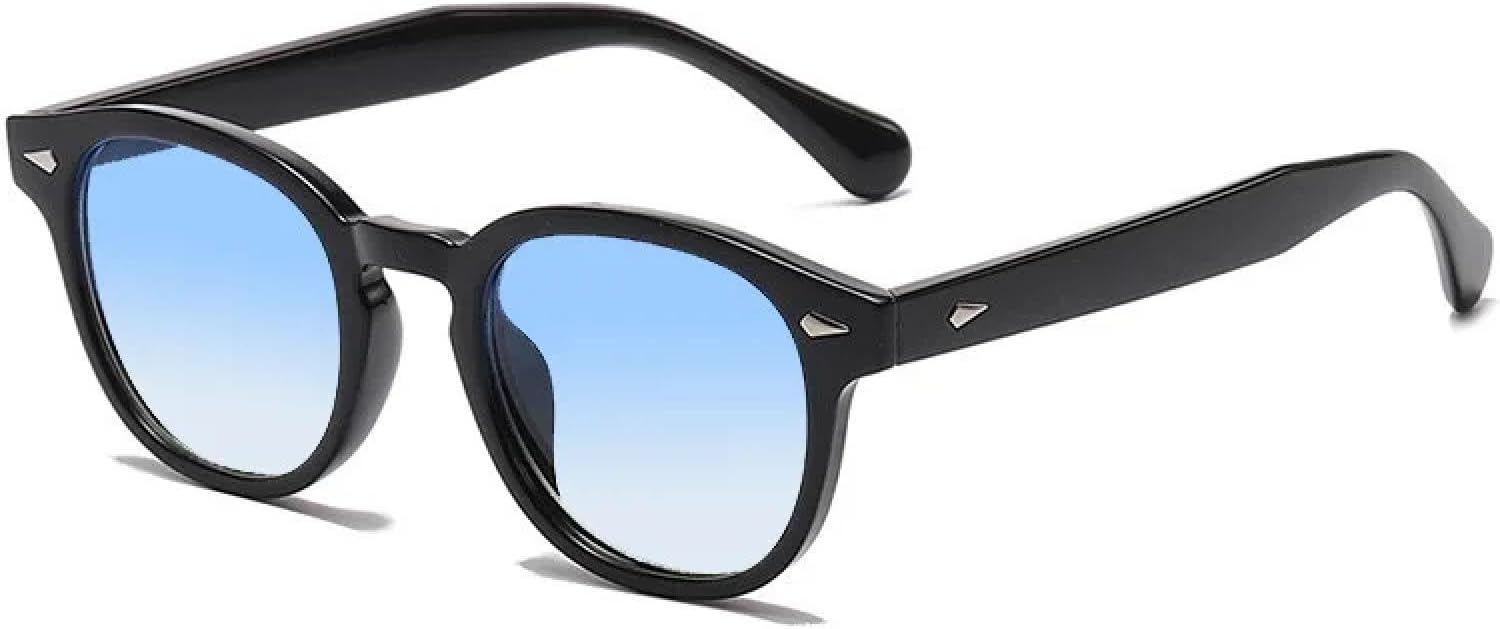 

Круглые солнцезащитные очки для женщин и мужчин, с заклепками, черепаховой оправы, очки для вождения, леопардовый принт, синие очки, защита от УФ-излучения UV400 DSVIGF, Black Gradientblue