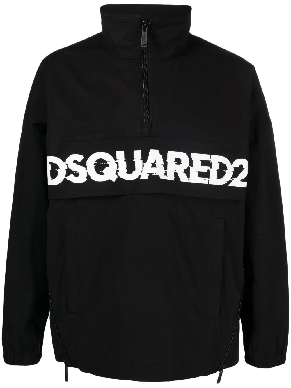 

Куртка с воротником на молнии и логотипом DSQUARED2, черный