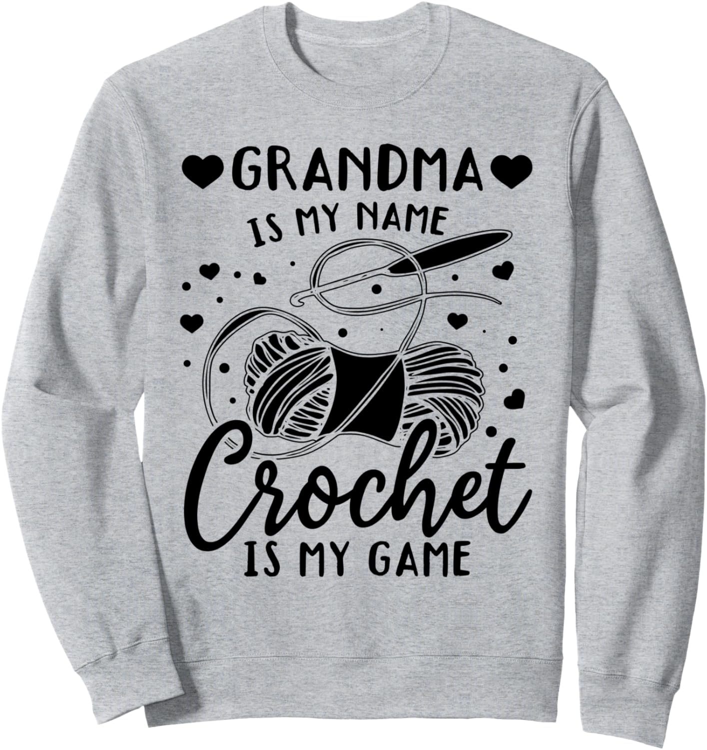 

Меня зовут бабушка, и я люблю вязать крючком. Толстовка с надписью «Вязаная бабушка» Crochet Grandma Crocheting, серый