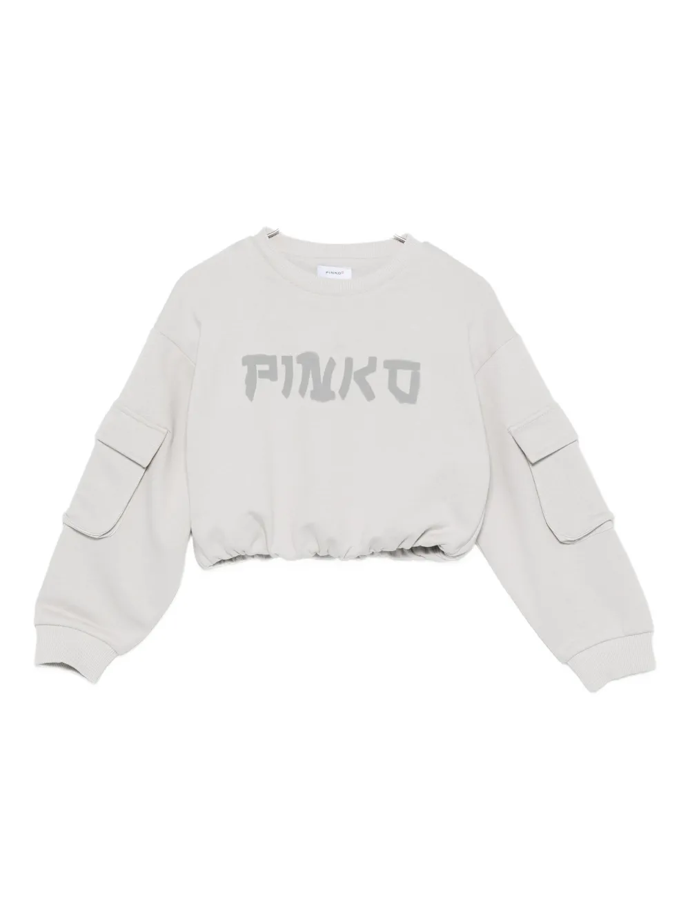 

Свитшот с принтом-логотипом Pinko Kids, серый