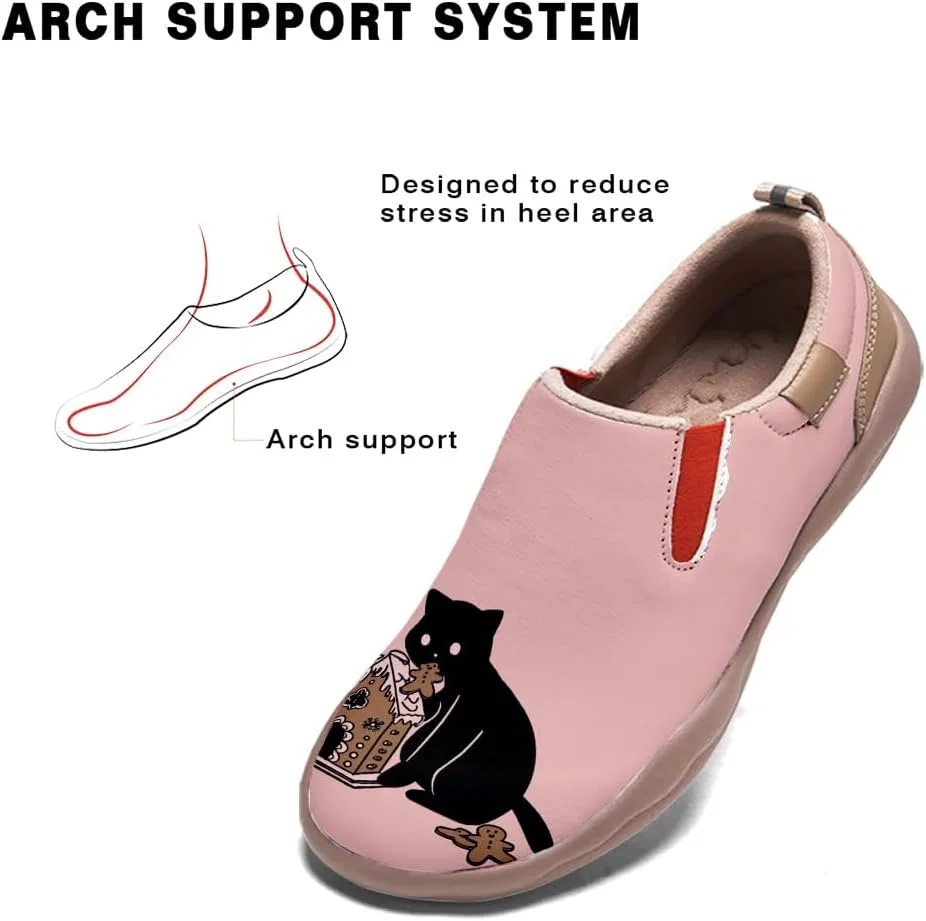 Мокасины расписанные вручную мужские, Pink and Black Cat-01 Solepulse — фото 3