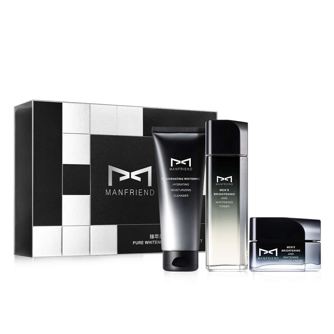 Мужской набор для осветления и сияния кожи из трёх средств MANFRIEND, Box Four-Piece Set (Cleanser, Toner, Cream+Moisturizing Body Lotion 300ml) — фото 3