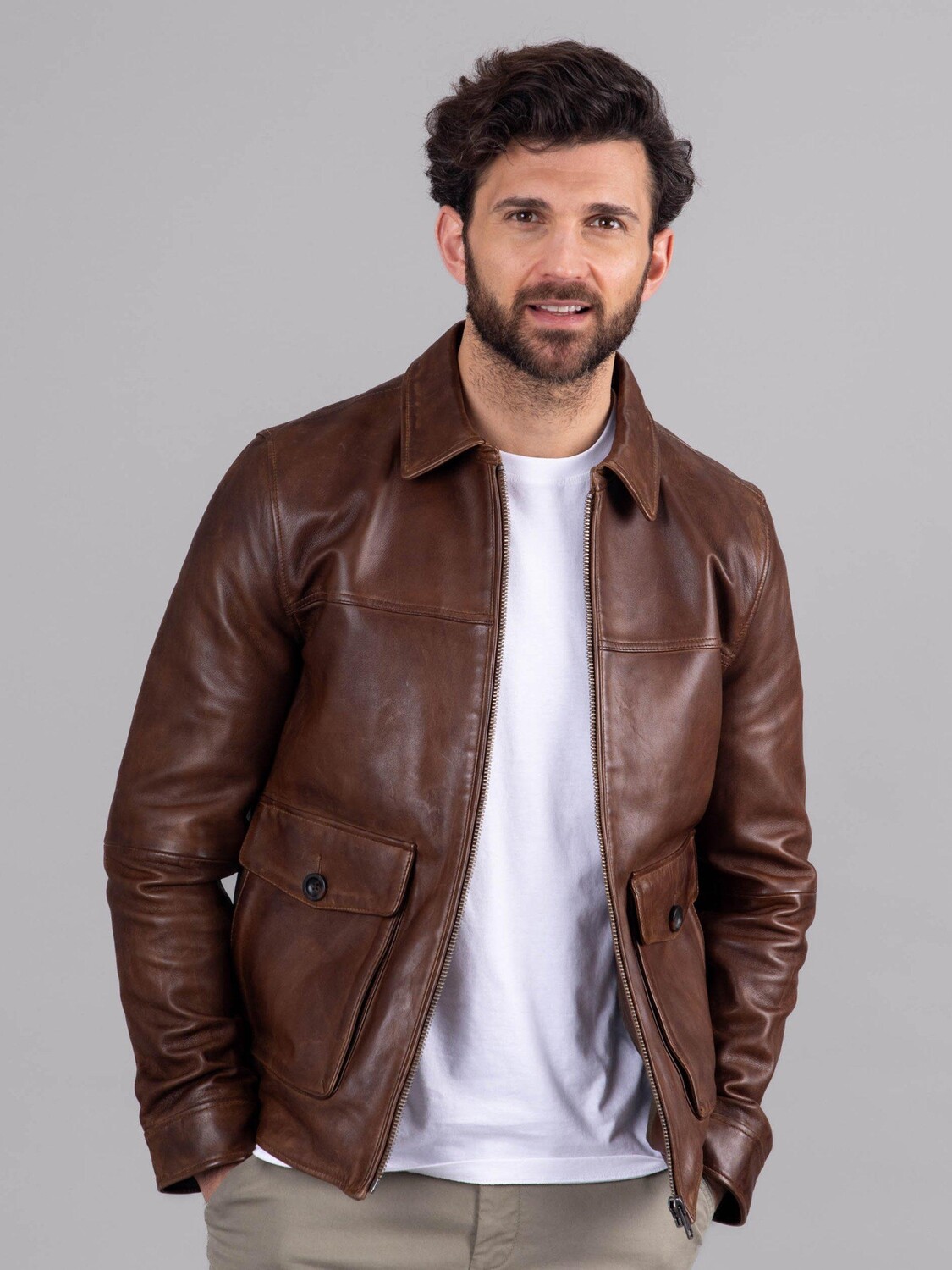 Кожаная куртка Hesket Lakeland Leather, коричневый — фото 3
