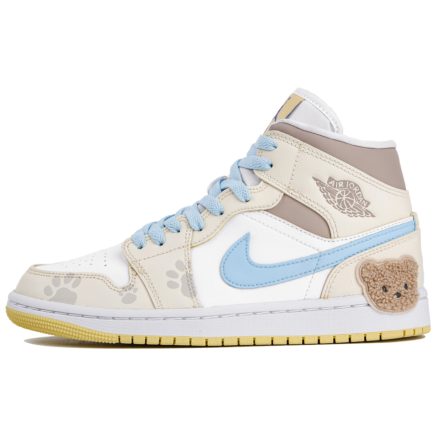 

Кроссовки Air JORDAN 1 Vintage Basketball Shoes Women's High-Top Yellow White