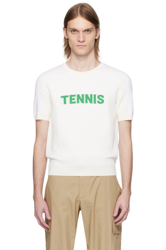 

Белая трикотажная футболка с рисунком «Runway» Lacoste