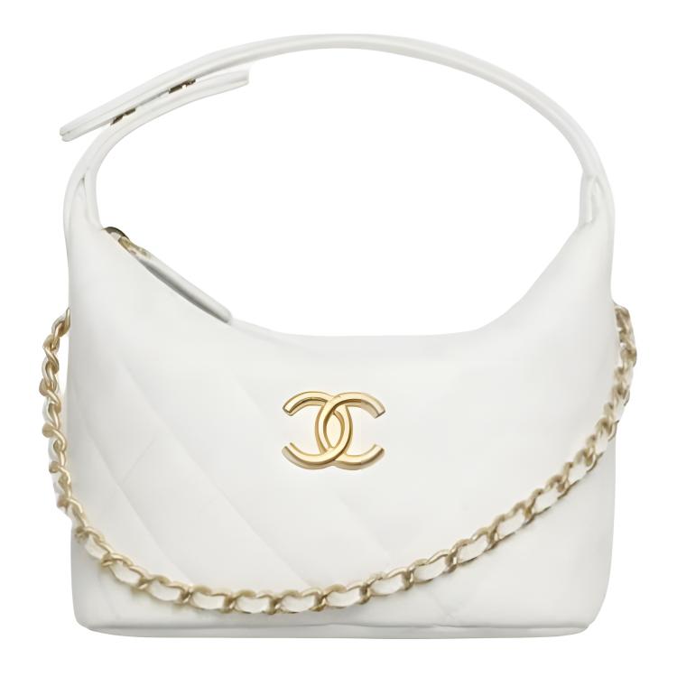 

CHANEL Кожаная сумка для обеда через плечо женская белая