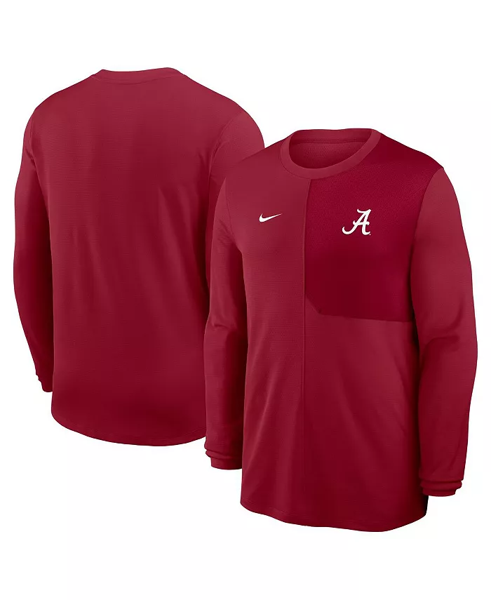 

Мужская футболка с длинным рукавом Alabama Crimson Tide 2025 Sideline Coach UV Performance в малиновом цвете Nike