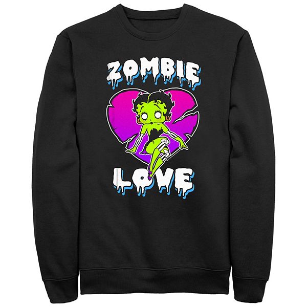 

Мужской свитшот Betty Boop Halloween Zombie Love Heart Neon Licensed Character
