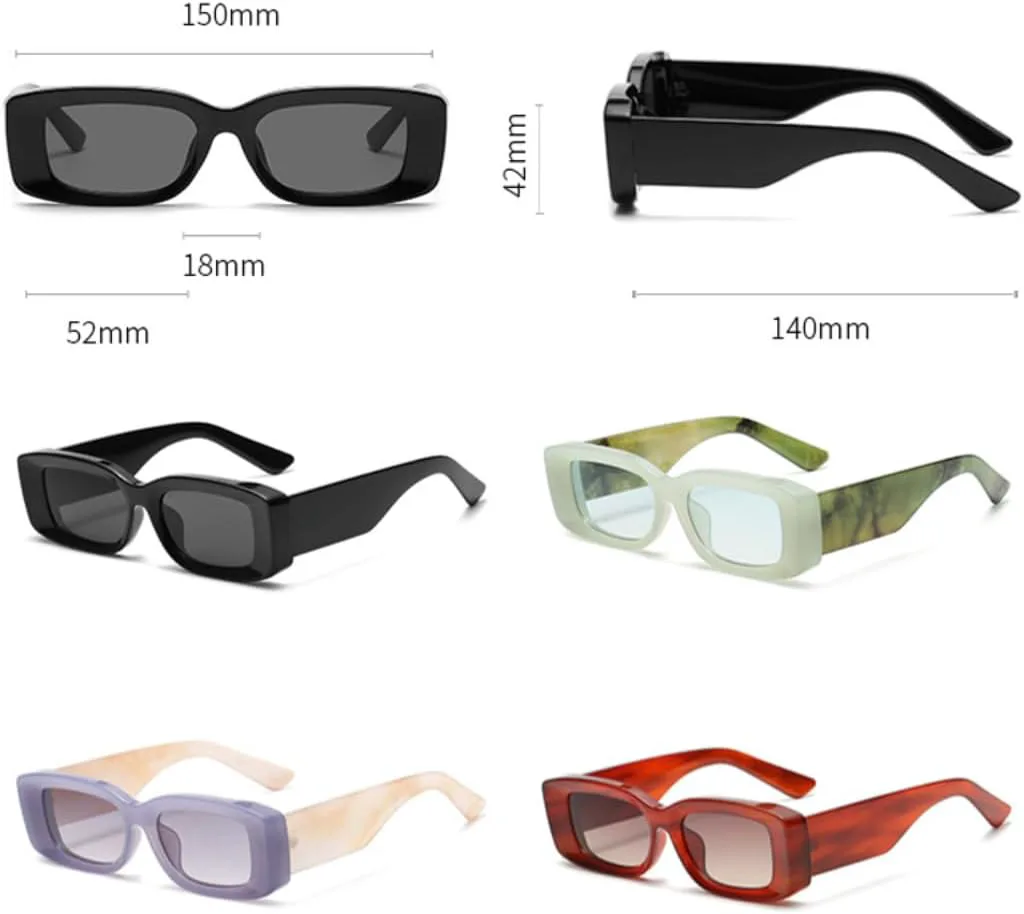 

Модные прямоугольные солнцезащитные очки-гелевые джокер для женщин, ретро-узор, для мужчин, градиентные оттенки, защита от УФ-излучения UV400 UATXTAU, Black Grey