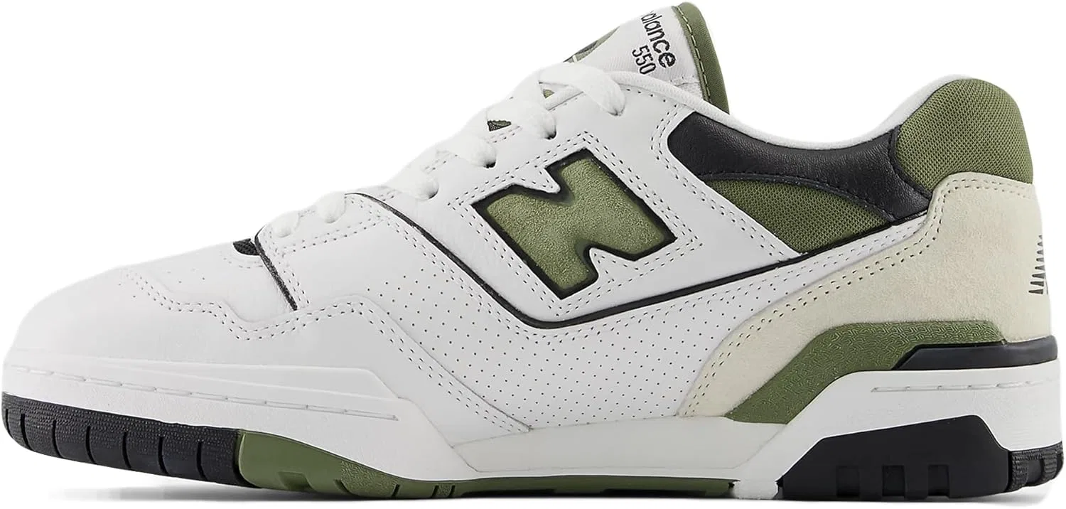 Кроссовки New Balance Herren 550, белый/черный/оливковый — фото 2