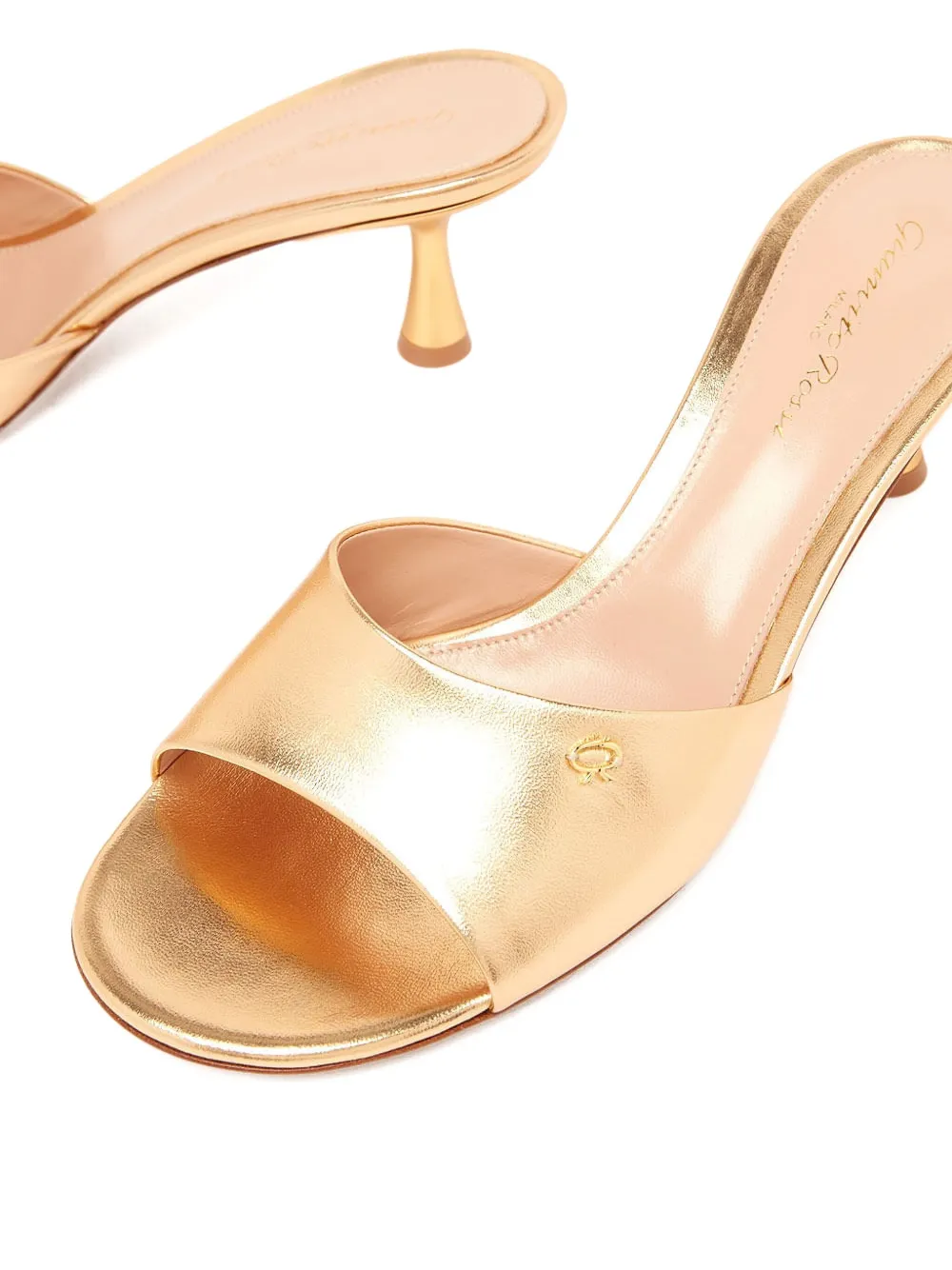 Босоножки Ascent 55 с эффектом металлик Gianvito Rossi, золотой — фото 2