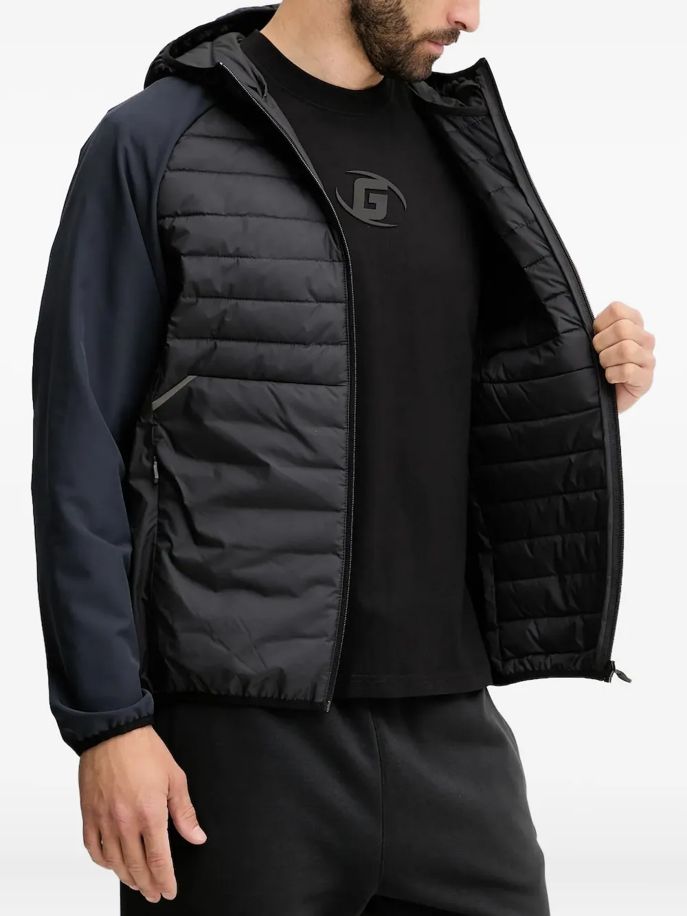 

Стеганая куртка с капюшоном BOSS, синий