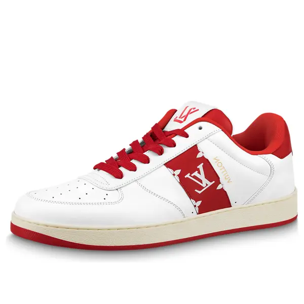 

Кроссовки rivoli sneakers 'white with red side monogram band' Louis Vuitton, белый