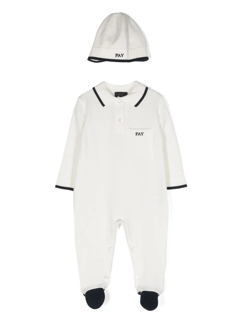 

Пижама с вышитым логотипом Fay Kids, кремово-белый