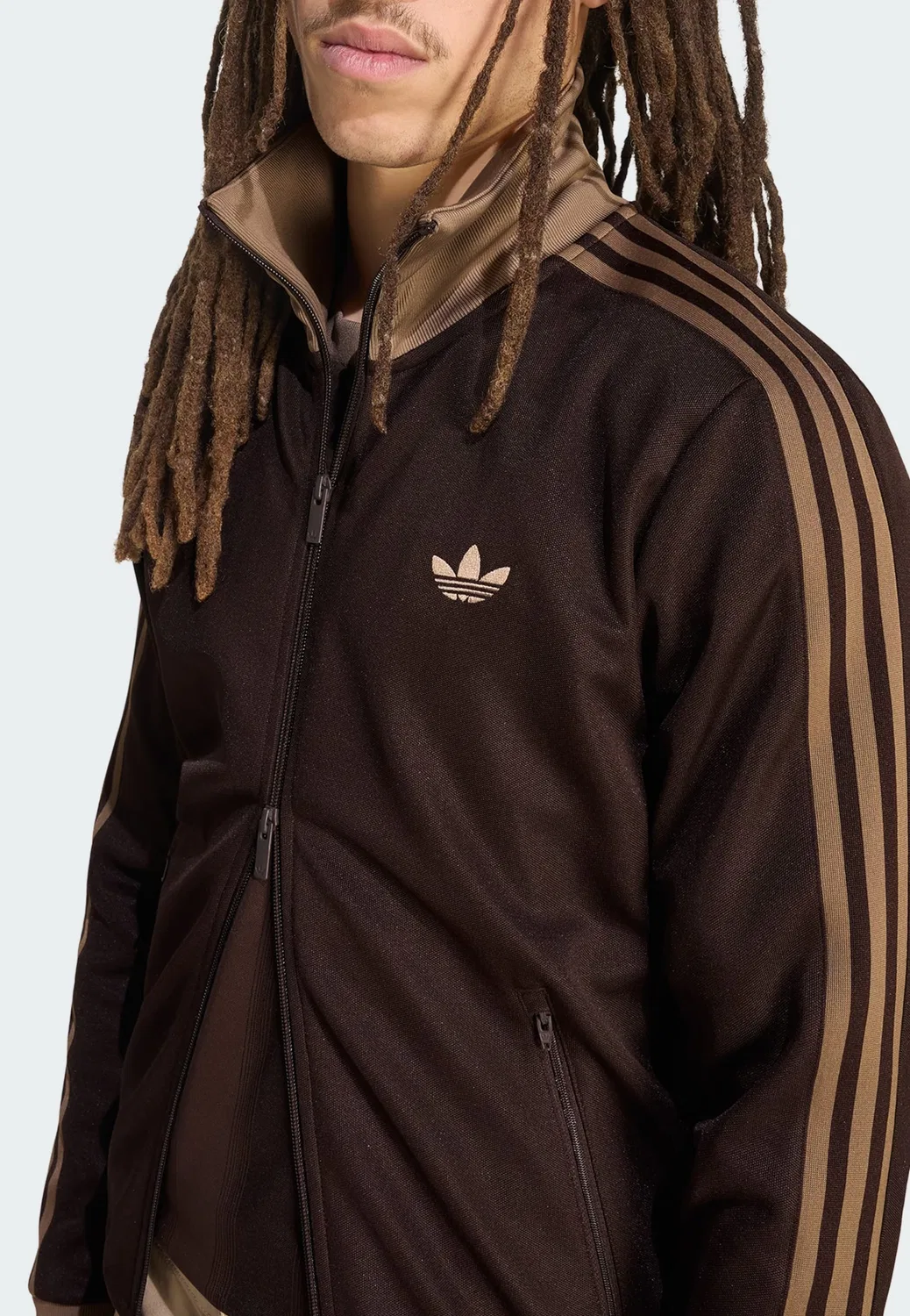Толстовка на молнии Adidas Originals Classic, коричневый — фото 4