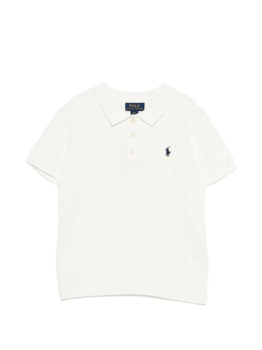 Рубашка поло фактурной вязки Polo Ralph Lauren Kids, белый