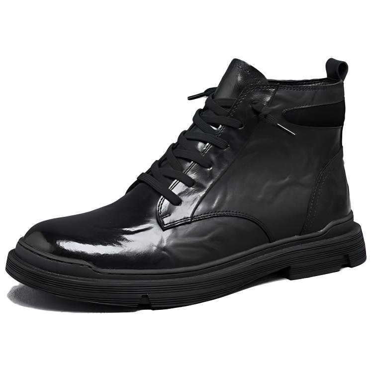 

Mo Xu Черные короткие ботинки Martin без подкладки для мужчин, цвет Black Unlined Shoes