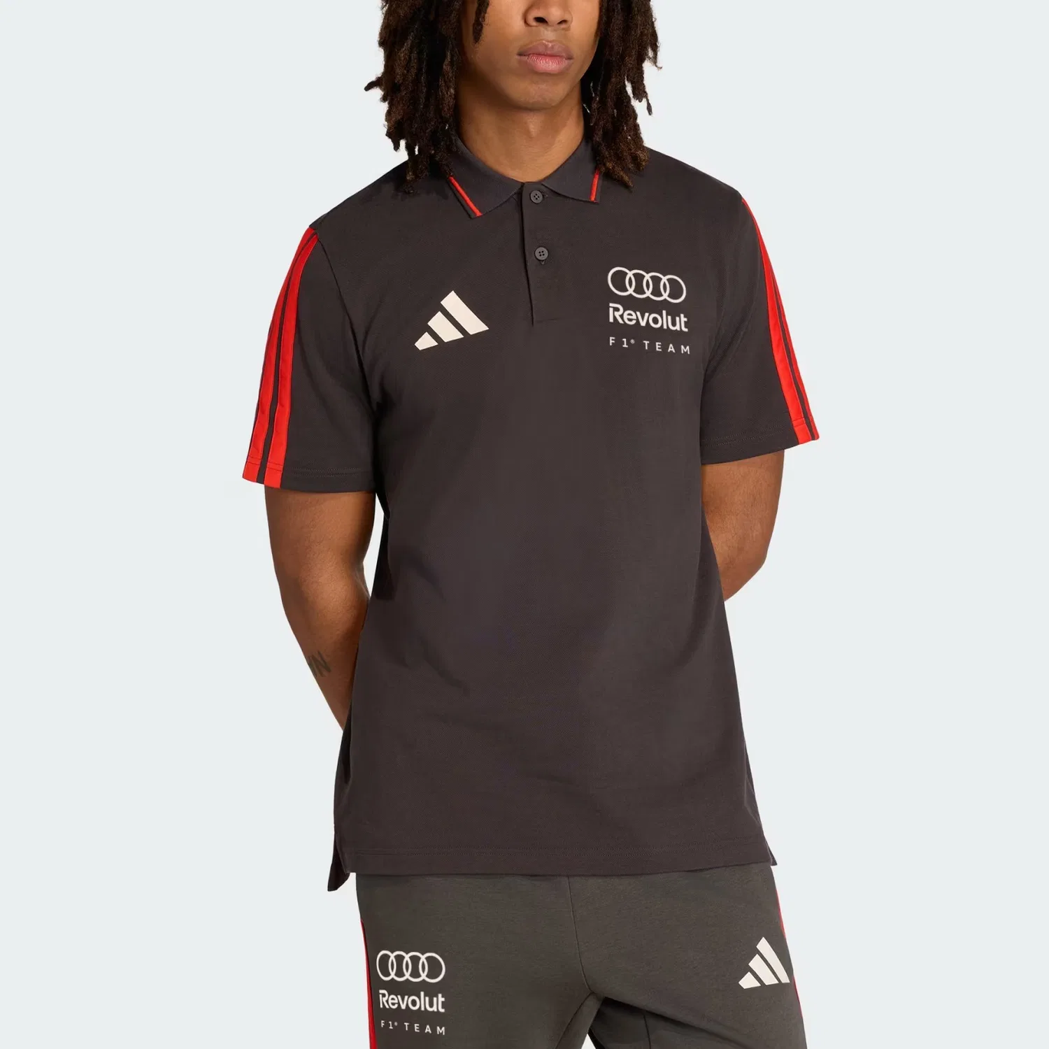Поло мужское x Audi TEAM FORMULA ONE DNA Adidas, Practical Black — фото 4