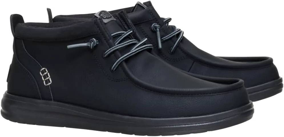 Мужские ботинки HEYDUDE Wally Mid GripR, водоотталкивающие, удобные и легкие, черный — фото 2