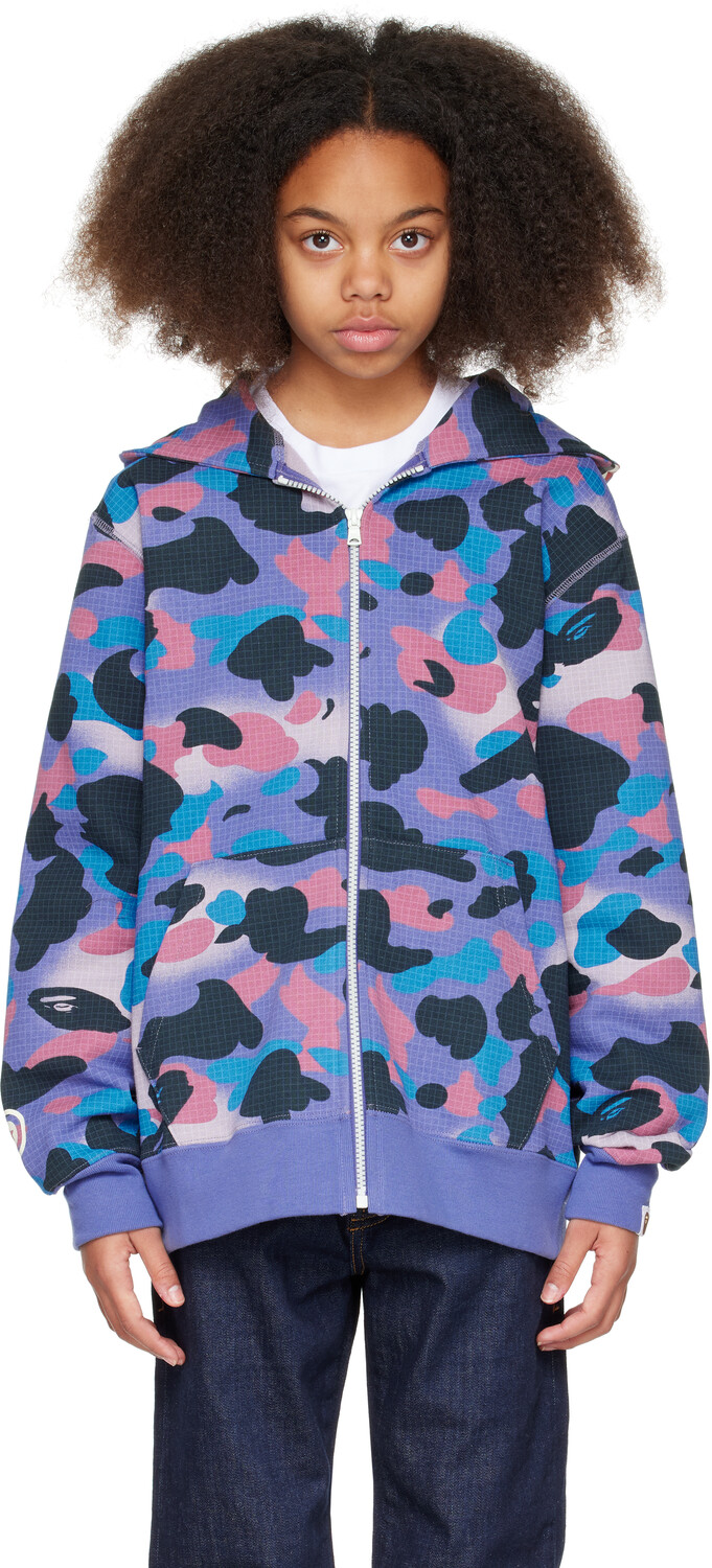 

Детская толстовка с капюшоном Grid Camo Shark Glow In The Dark Zip BAPE