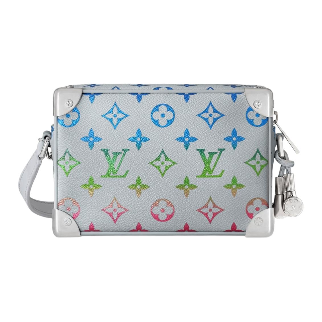 LOUIS VUITTON Мужская мини-сумка через плечо из монограммного полотна белого цвета — фото 3