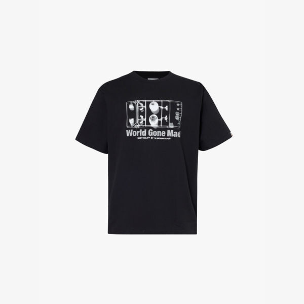 

Футболка свободного кроя из хлопкового джерси с фирменным принтом и графикой Milo A Bathing Ape, черный