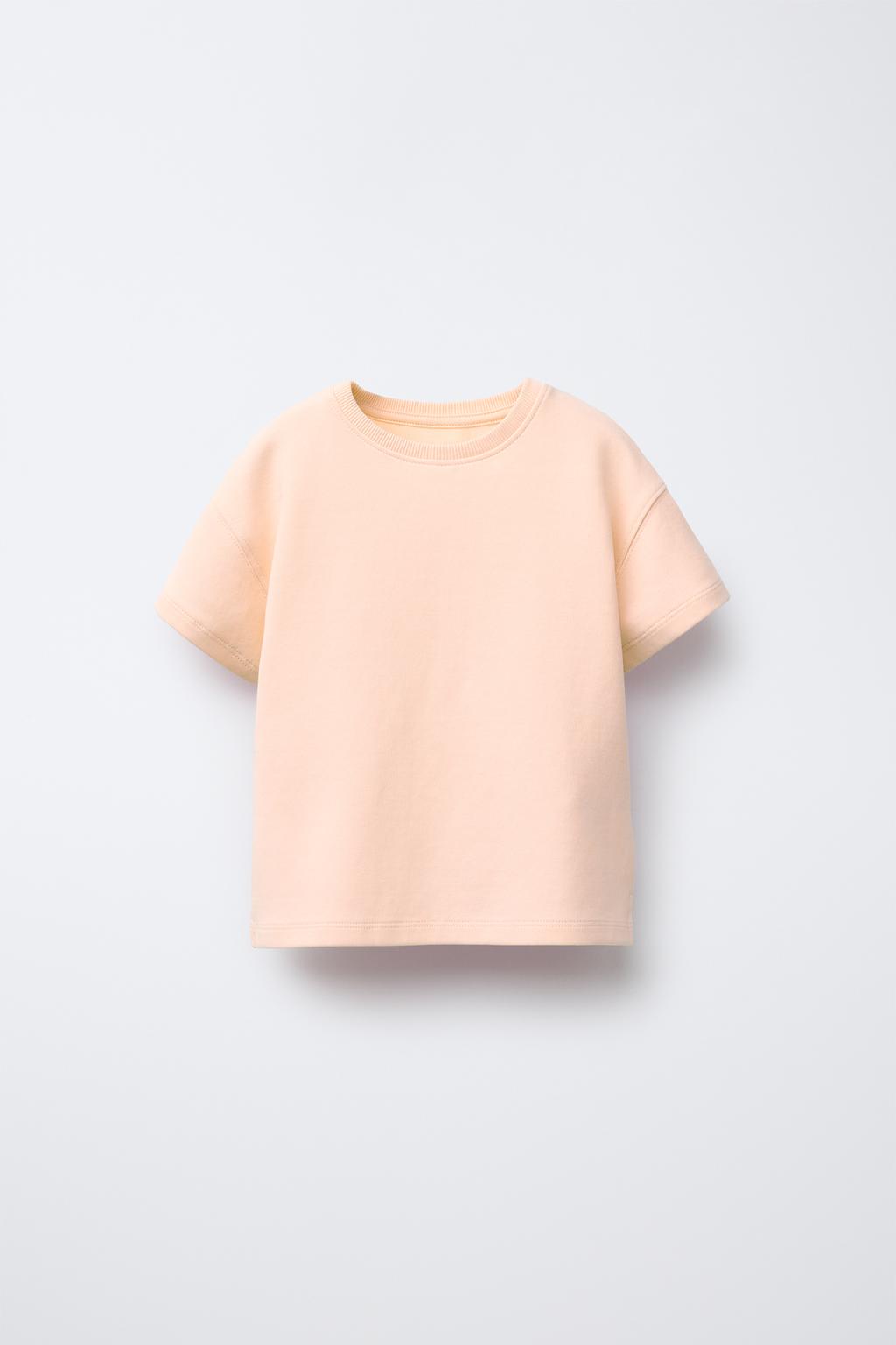 

Базовая футболка с замком ZARA, цвет Tangerine