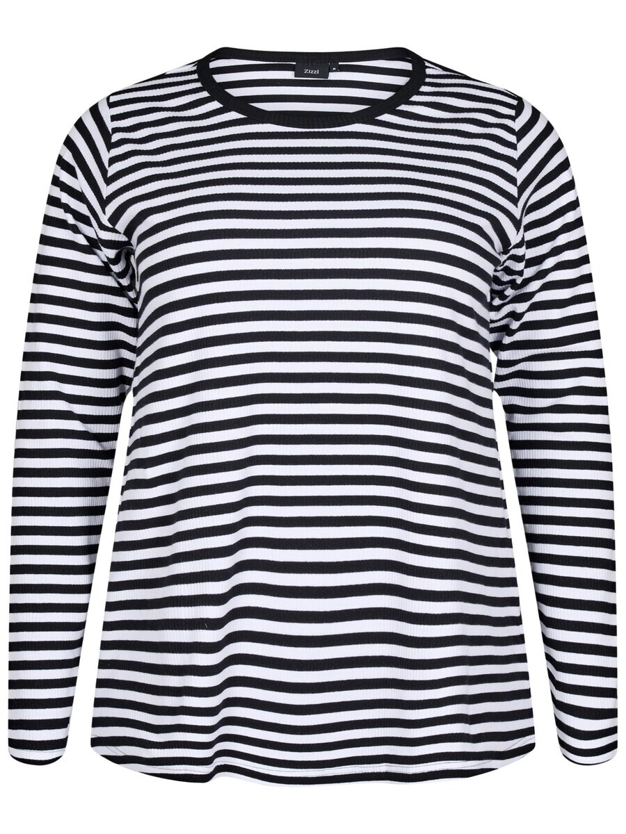 

Лонгслив Zizzi Shirt CAMANDRINE, черный/белый