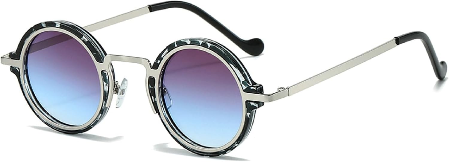 

Солнцезащитные очки в стиле ретро-панк для женщин, винтажная мода 90-х, маленькая металлическая оправа, градиентные солнцезащитные очки в стиле хиппи, милые круглые солнцезащитные очки mincl, Blue