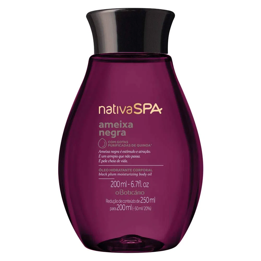 Увлажняющее масло для тела «Nativa Spa Ameixa Negra» (200 мл) от Boticario Boticario