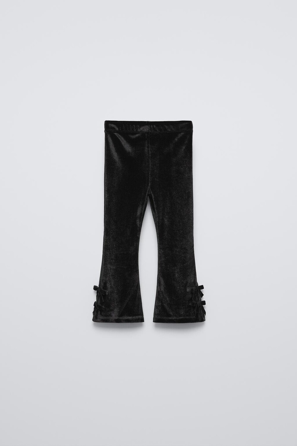 

Брюки клёш из банта из бархата ZARA, черный