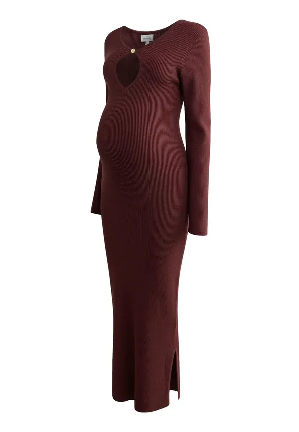 Длинное платье для беременных с вырезом-«замочной скважиной» Next, Burgundy Red