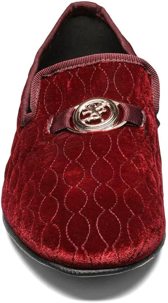 Мужские лоферы-шлепанцы Stacy Adams Valet Velour Bit Slip-On, Burgundy — фото 4