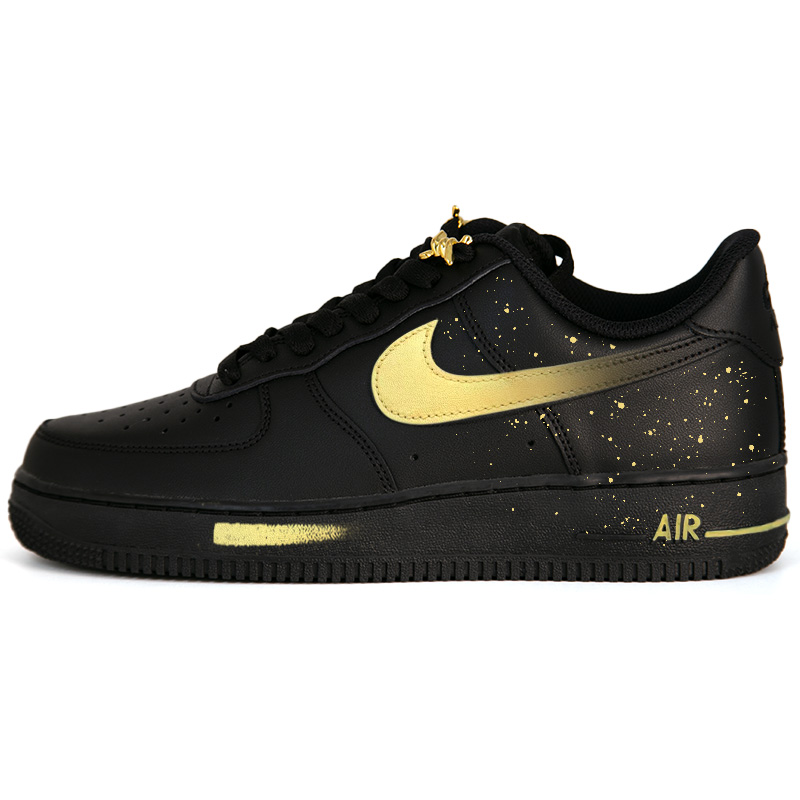 

Nike Кроссовки Air Force 1 Air Force 1, Dawn, Premium Thermal Abrasion Resistant Low top Skateboard Shoes Unisex Black Gold