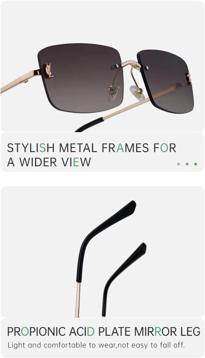 

Солнцезащитные очки в европейском и американском стиле без оправы для мужчин и женщин — индивидуальный минималистичный дизайн, защита от УФ-излучения GFYFJXJT, C3