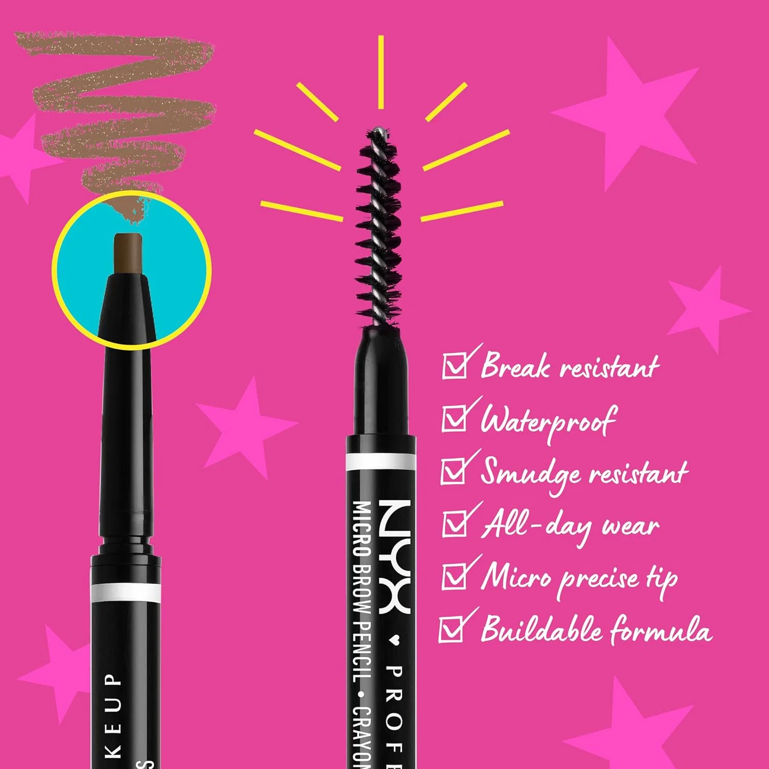 Карандаш для бровей микро NYX Professional Makeup Auburn 1 шт — фото 2
