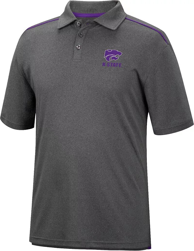 

Colosseum Мужская серая футболка-поло Kansas State Wildcats
