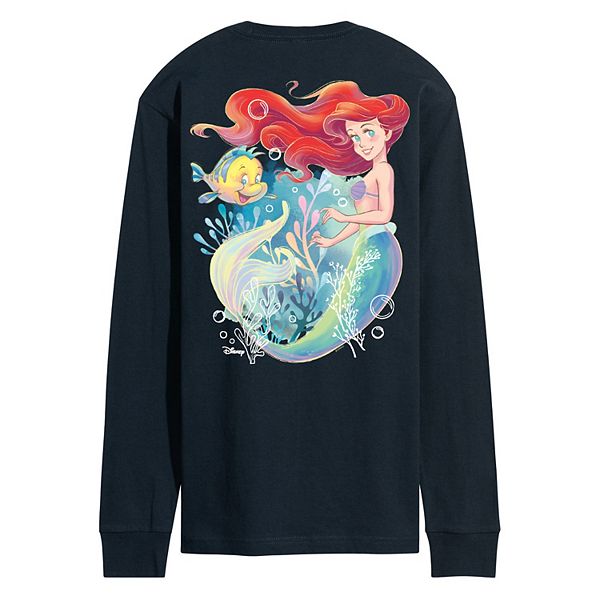 

Мужская футболка с длинным рукавом Ariel & Flounder Disney, Navy