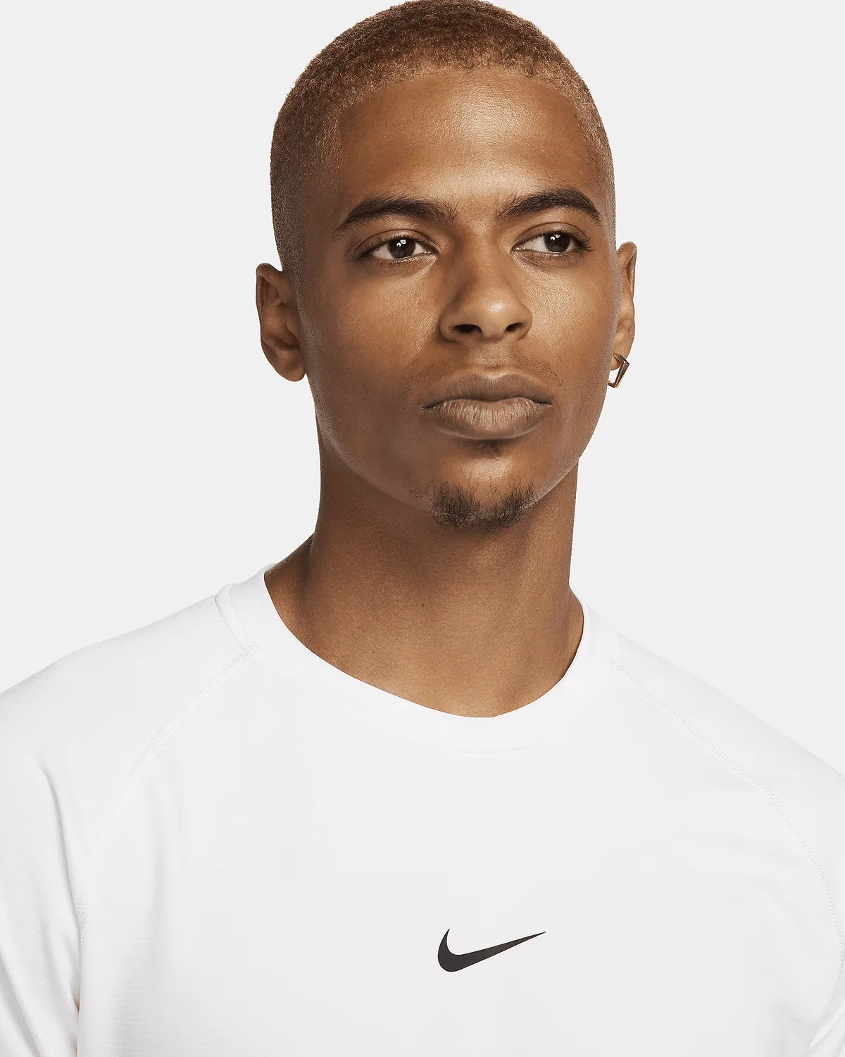 Мужская длинная футболка Nike Pro Warm, White/Black — фото 3